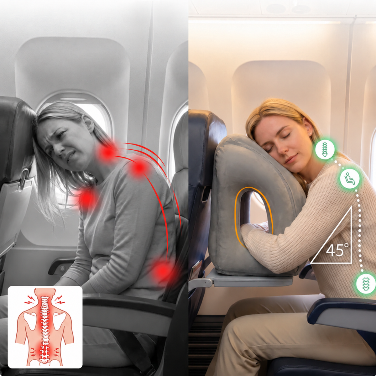 Almohada Cervical Inflable 360°
